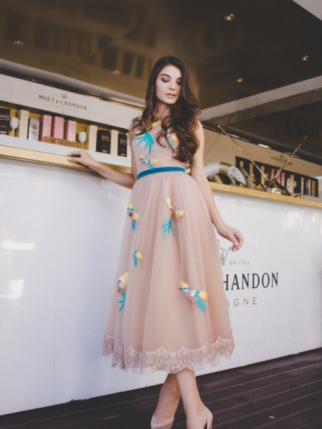 Blush Rose Summer Tiered Dress in dusty rose