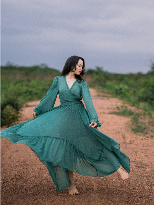 Celeste Emerald Occasion Gown in emerald